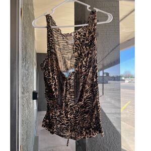 vintage Y2K cheetah print beaded tank size M